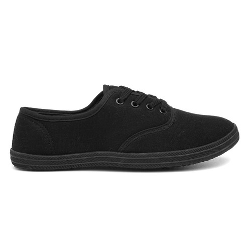 Womens black canvas shoes - canvas, lace