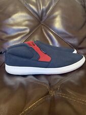 LEE COOPER CASUAL COTTON CANVAS NAVY BLUE RED SLIP-ON SHOE SZ 8