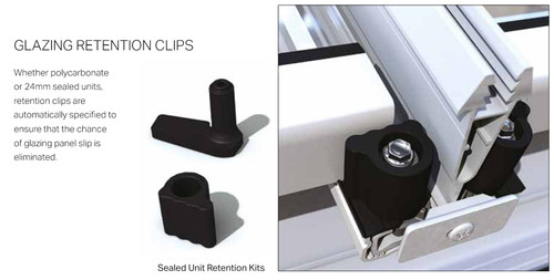Ultraframe glazing panel - glazing, clip