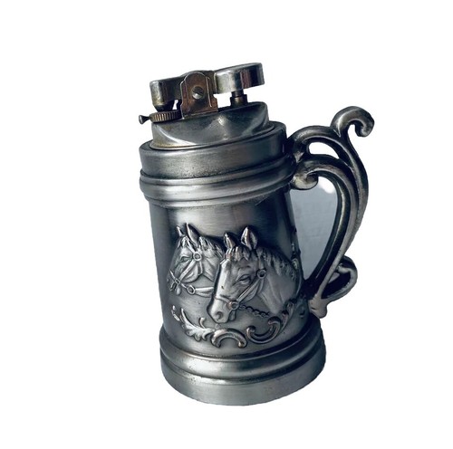Vintage two horses pewter - two,