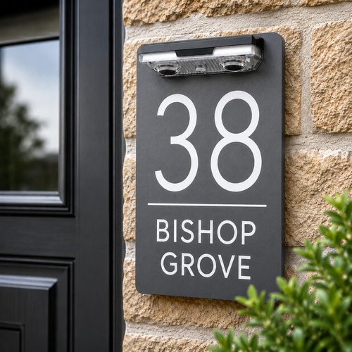 Custom solar led house number - solar,