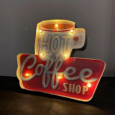 Hot coffee shop - hot, retro