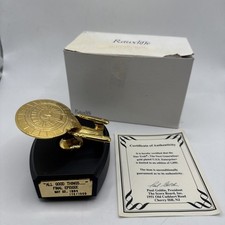 Star Trek Gold Plated Rawcliffe Pewter USS Enterprise D 1992 Display Stand &Cert