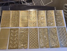 25x Christmas Gold Christmas Peel Offs NEW Card Making Sheets Unused Xmas bundle