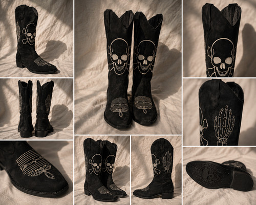 Black skull and bones cowboy