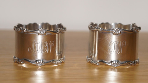 Pair sterling silver napkin - sterling,