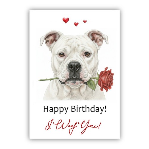 American bulldog dog - bulldog, birthday