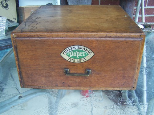 Antique vintage oak drawer - oak,