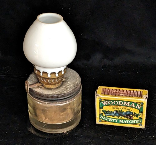 Antique small bedside oil lamp - bedside,