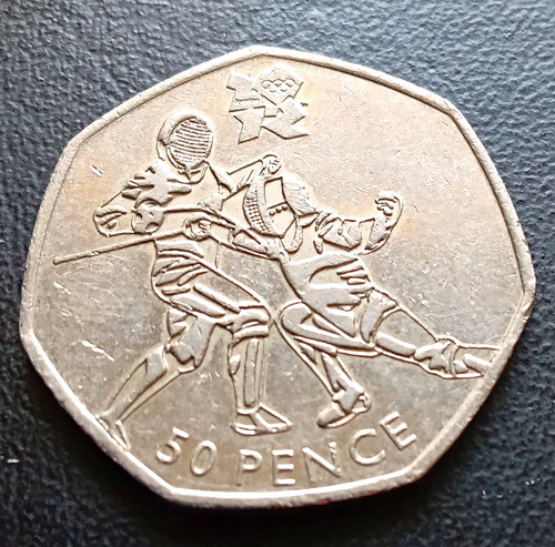 50p coin olympic - 50p, fencing