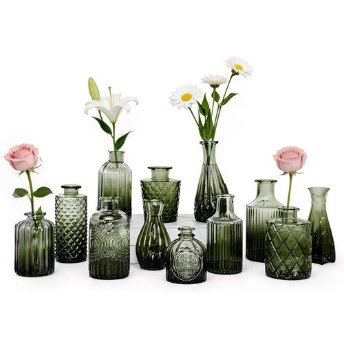 Vintage glass bud vases - vintage,