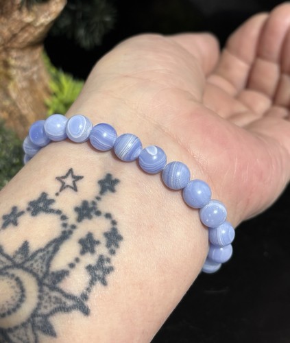 Blue lace agate bracelet - lace,