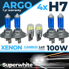 Twin H7 Xenon White Headlight Bulbs 100w Hid High Low 501 Led Side Light Bulb