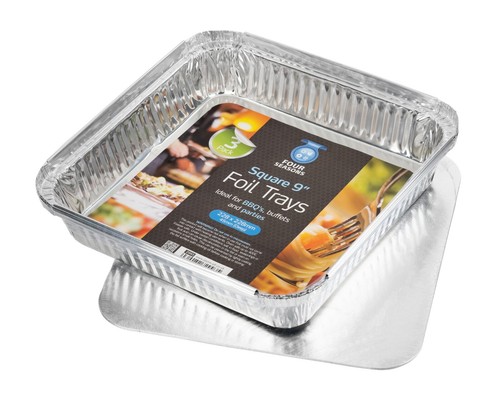 Square foil trays with - foil, 9"