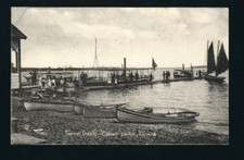 Clear Lake Iowa IA 1912 Early Wooden Row Boats, Steam Tour Boats at City Docks