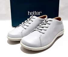 Hotter Dew Ortholite Shoes Size 6 UK Wide Fit EXF Boxed Shell Grey Leather 