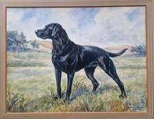 Original Watercolor of A Labrador by Nina Scott Langley (1890 - 1964) Dog Art
