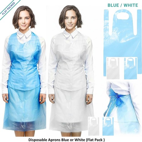 Disposable plastic aprons - aprons, blue