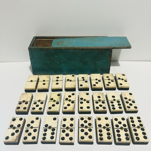 Antique bone ebony dominoes - &,