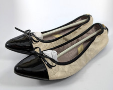 BUTTERFLY TWISTS Foldable Ballerina Olivia Quilted Cream Black EU38 UK5.5