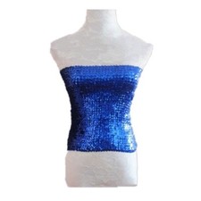 Women Sequins Boob Tube Crop