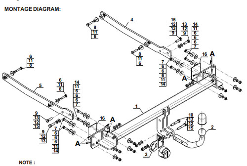 Swan tow bar for - swan, mercedes
