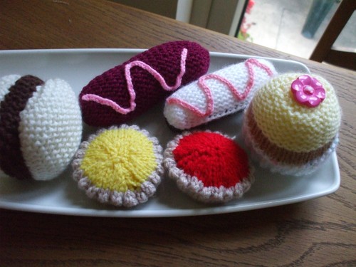 Hand knitted food assorted - food.,