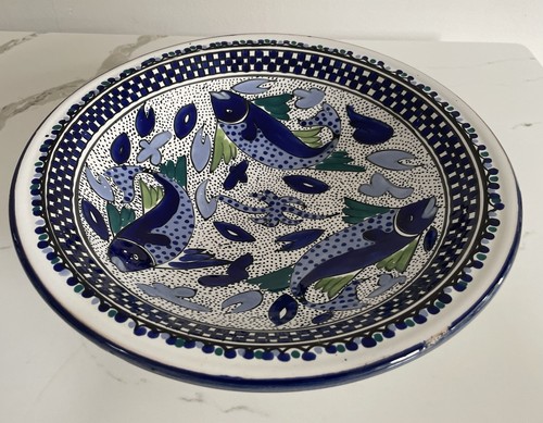 Hand painted large blue and - hand,