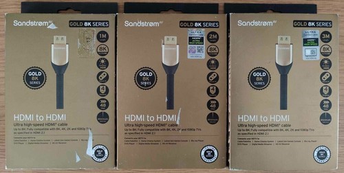 Sandstrom gold series hdmi - gold, 8k