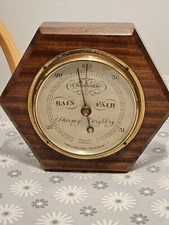 Short & Mason of London walnut and brass barometer