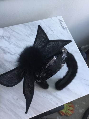 Bespoke black sequin fox fur - bespoke,