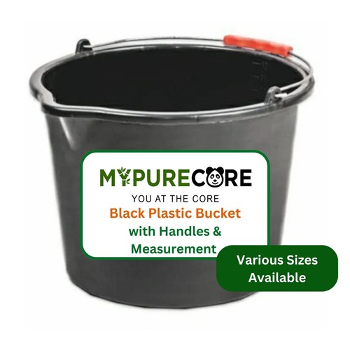 Black plastic bucket - plastic,