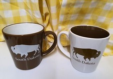 SOUTH DAKOTA BUFFALO Twin Mugs ( cups )  - American Bison - SD Buffalo - Rare