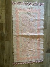 Vintage Woven Ethnic Rug Pale Pink