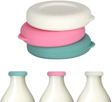 Milk Bottle Tops [One Pint, NOT 1L] Reusable Silicone Mixed without Bottle,...