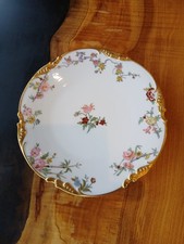 Pair of Rare Vintage Limoges Plates, J. Pouyat. HEAVY GILT 22 cms