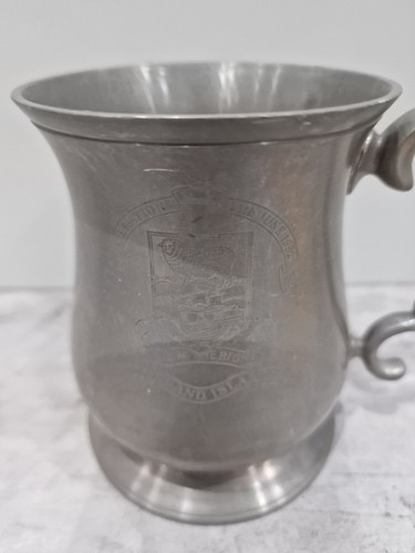 Crown rose pewter tankard - pewter,
