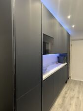 Graphite Navy Kitchen Base Wall Units Cabinets Carcasses Slab Doors Matt