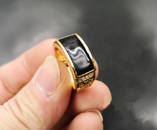 Black obsidian gold plated - black,
