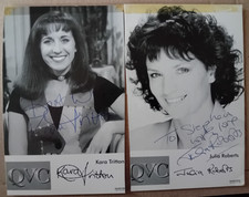 LOT OF 2 ORIGINAL AUTOGRAPHED PHOTOS KARA TRITTON & JULIA ROBERTS QVC Presenters