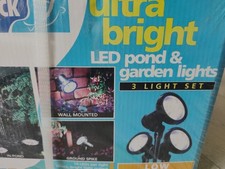 Set of 3 Hozelock Cyprio Pond LED Light Garden Waterproof submersible Aqua Glow