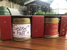 Lily-flame Scented Candles Duo Gift Set , Snow Fall, Christmas Spice New 