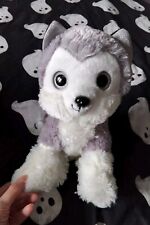 Grey Siberian Husky Puppy Dog Soft Toy Plush Stuffed Animal Collectable Glittery