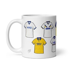 Leeds Retro Shirts Illustrated Handmade Ceramic Football Mug