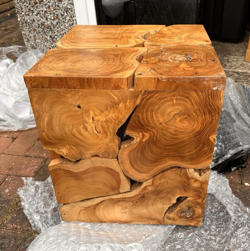 Solid wood square cube - solid, side