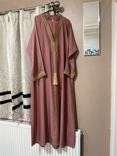Rose Gold Embroidered Moroccan Abaya Dress