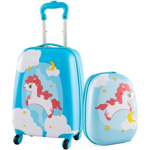 Blue piece luggage set with - 2,