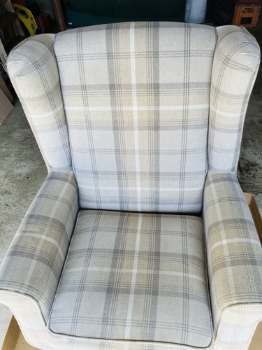 Dunelm beige tartan wing - beige,