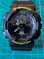 Casio G-Shock GA-100CY Black Yellow Caution Antimagnetic Water Resistant 200m