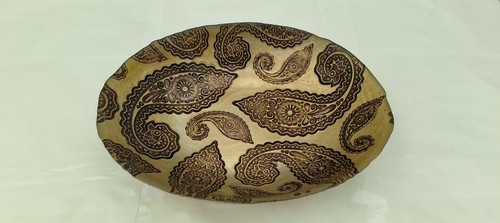 Bowl dish oval green - oval, brown